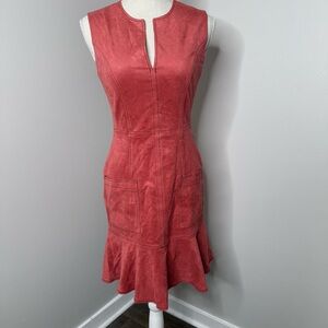 BCBGMaxAzria Gilli Flounce Coral Sleeveless Dress